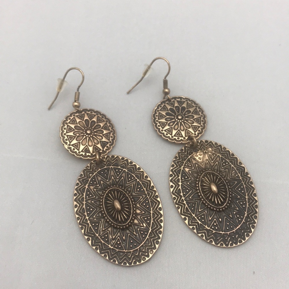 Copper metal earrings